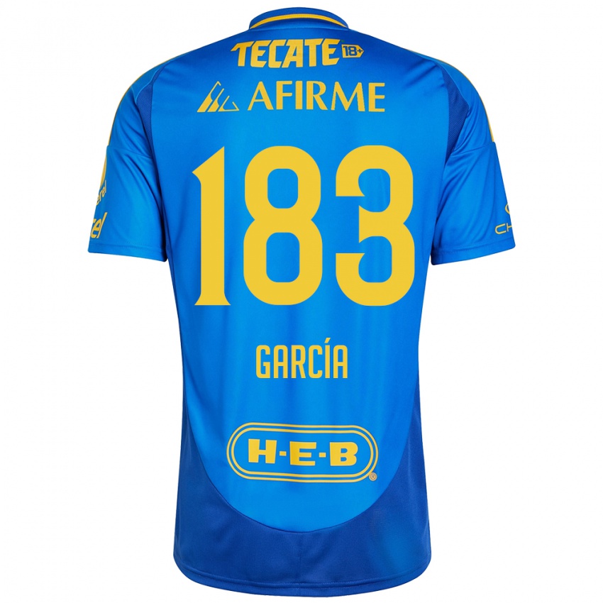 Hombre Camiseta Zahir García #183 Azul Amarillo 2ª Equipación 2024/25 La Camisa