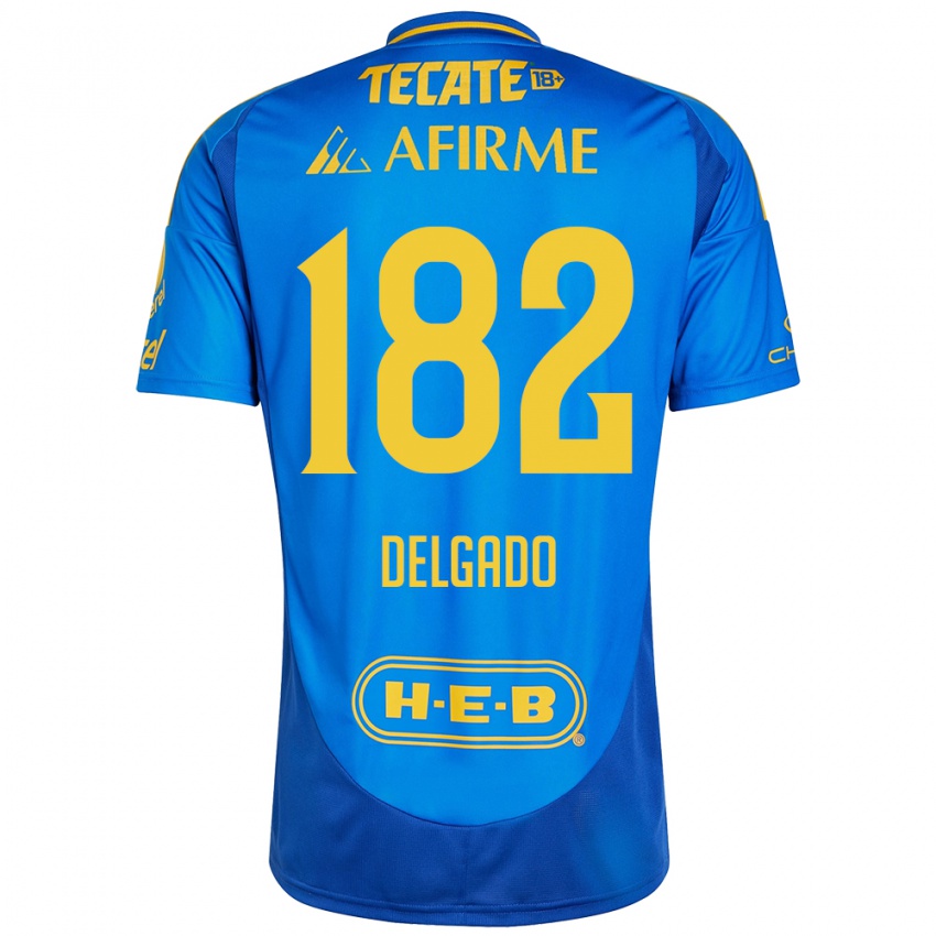 Hombre Camiseta Arturo Delgado #182 Azul Amarillo 2ª Equipación 2024/25 La Camisa