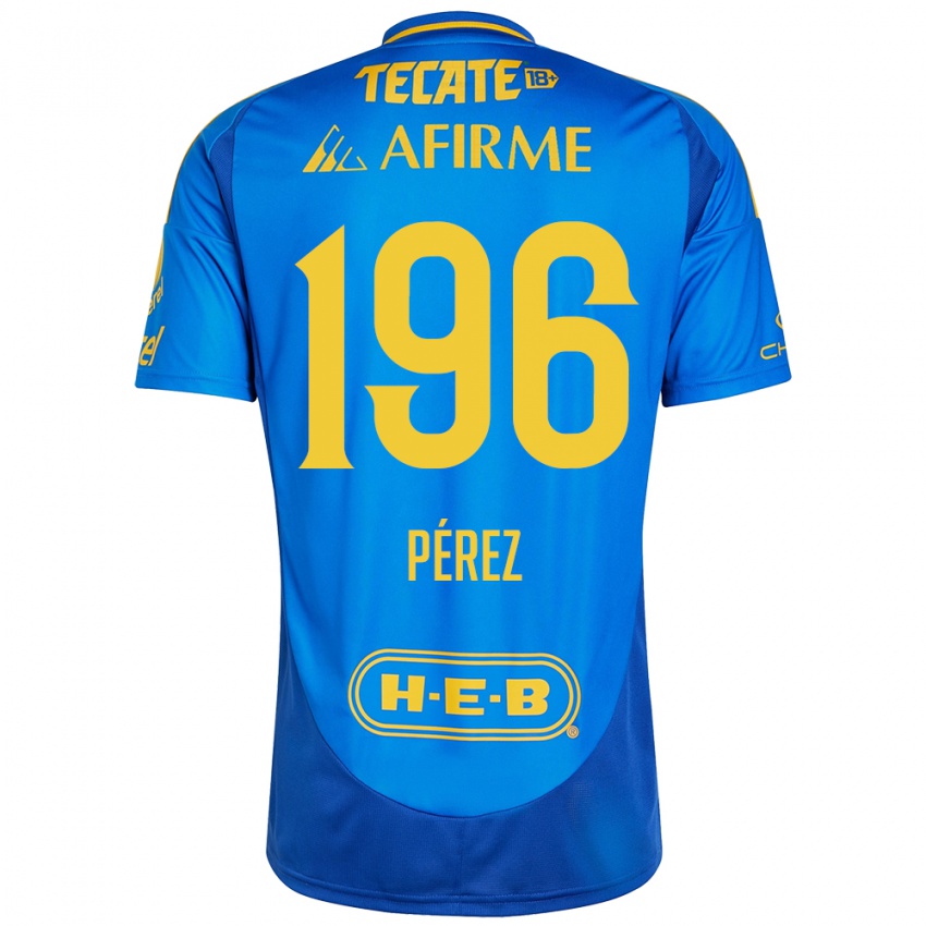 Hombre Camiseta Axel Pérez #196 Azul Amarillo 2ª Equipación 2024/25 La Camisa