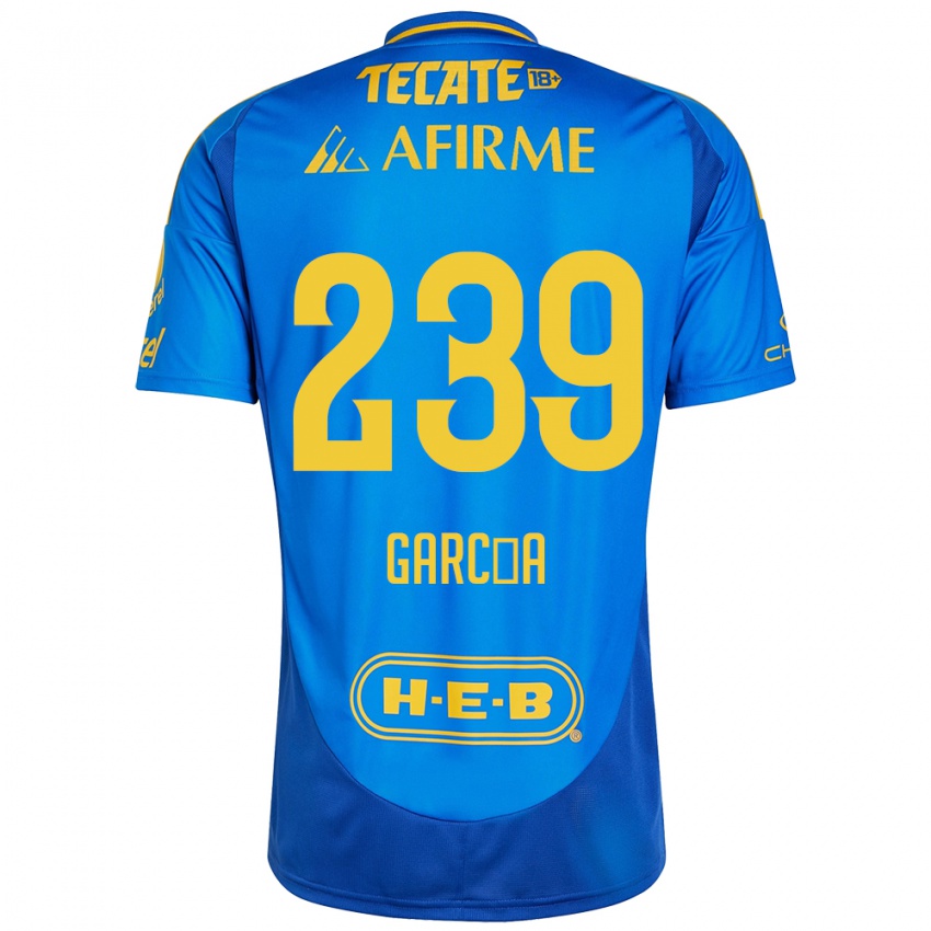 Hombre Camiseta Diego García #239 Azul Amarillo 2ª Equipación 2024/25 La Camisa