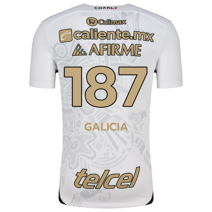 Hombre Camiseta Carlos Galicia #187 Blanco Negro 2ª Equipación 2024/25 La Camisa