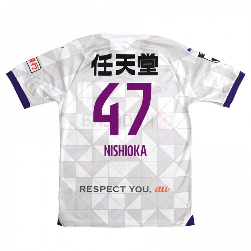 Hombre Camiseta Yuma Nishioka #47 Blanco Morado 2ª Equipación 2024/25 La Camisa