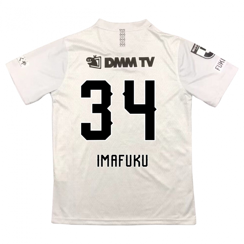 Hombre Camiseta Kennosuke Imafuku #34 Gris Negro 2ª Equipación 2024/25 La Camisa