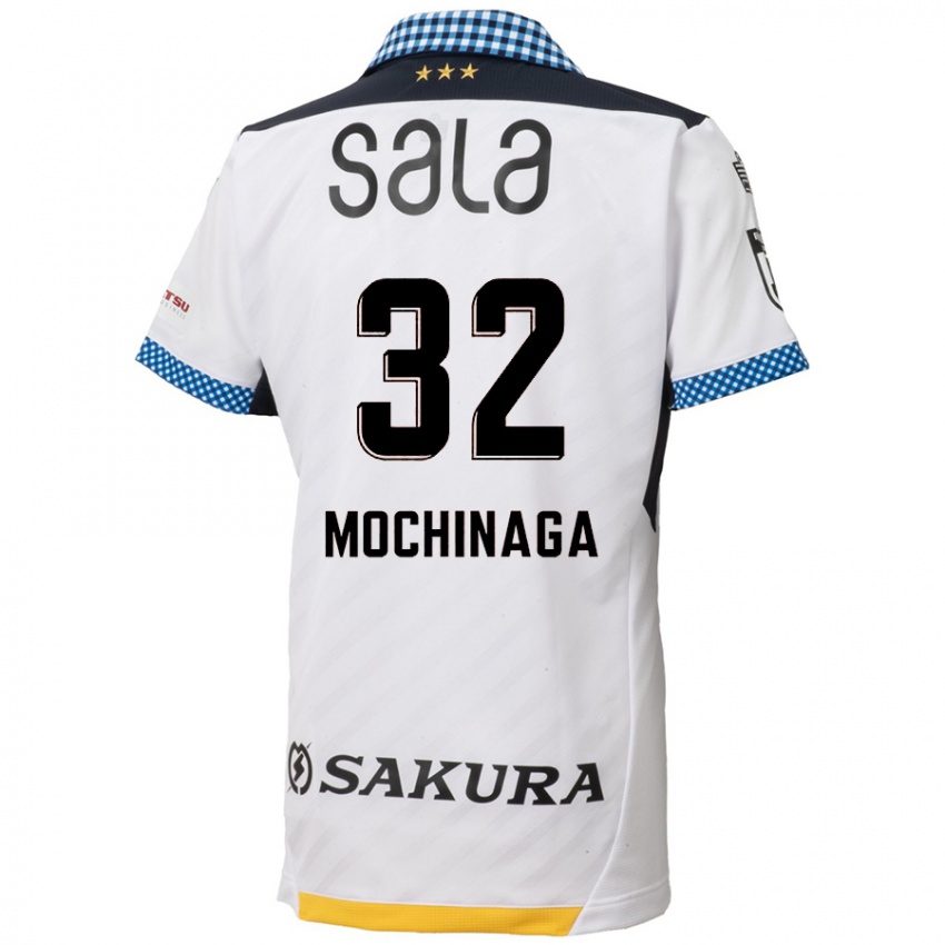 Hombre Camiseta Aiga Mochinaga #32 Blanco Negro 2ª Equipación 2024/25 La Camisa