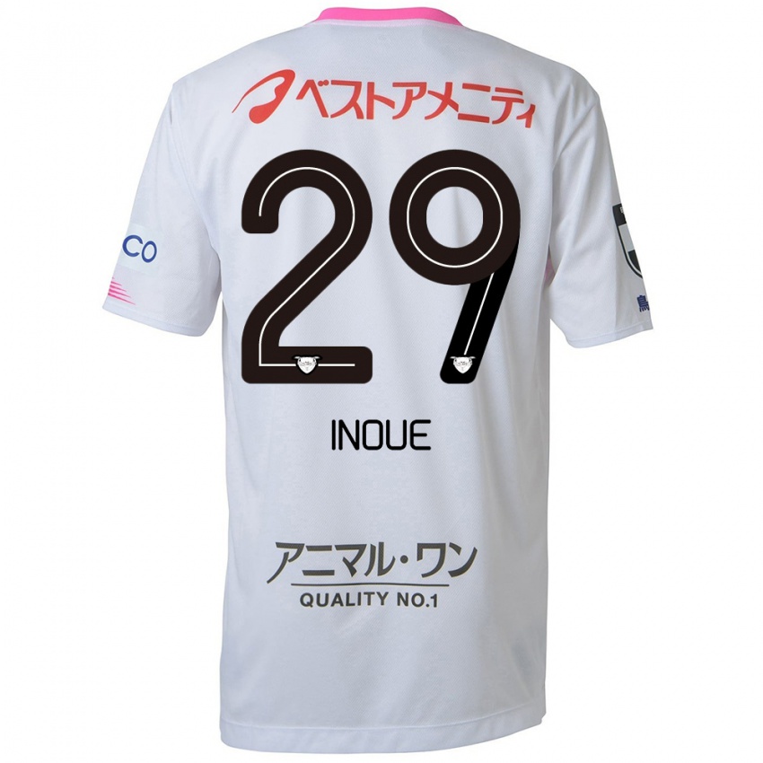 Hombre Camiseta Taisei Inoue #29 Blanco Azul Rosa 2ª Equipación 2024/25 La Camisa