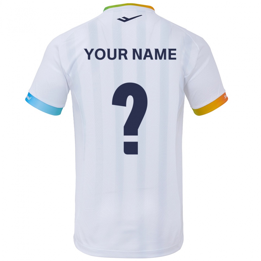 Hombre Camiseta Su Nombre #0 Blanco Azul 2ª Equipación 2024/25 La Camisa