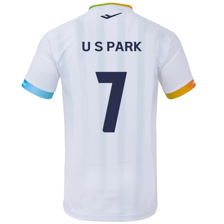 Hombre Camiseta Sun-Uk Park #7 Blanco Azul 2ª Equipación 2024/25 La Camisa