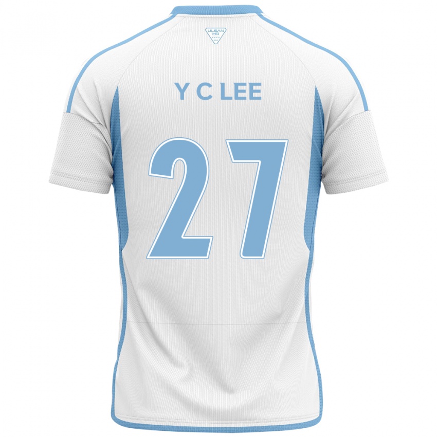 Hombre Camiseta Chung-Yong Lee #27 Blanco Azul 2ª Equipación 2024/25 La Camisa