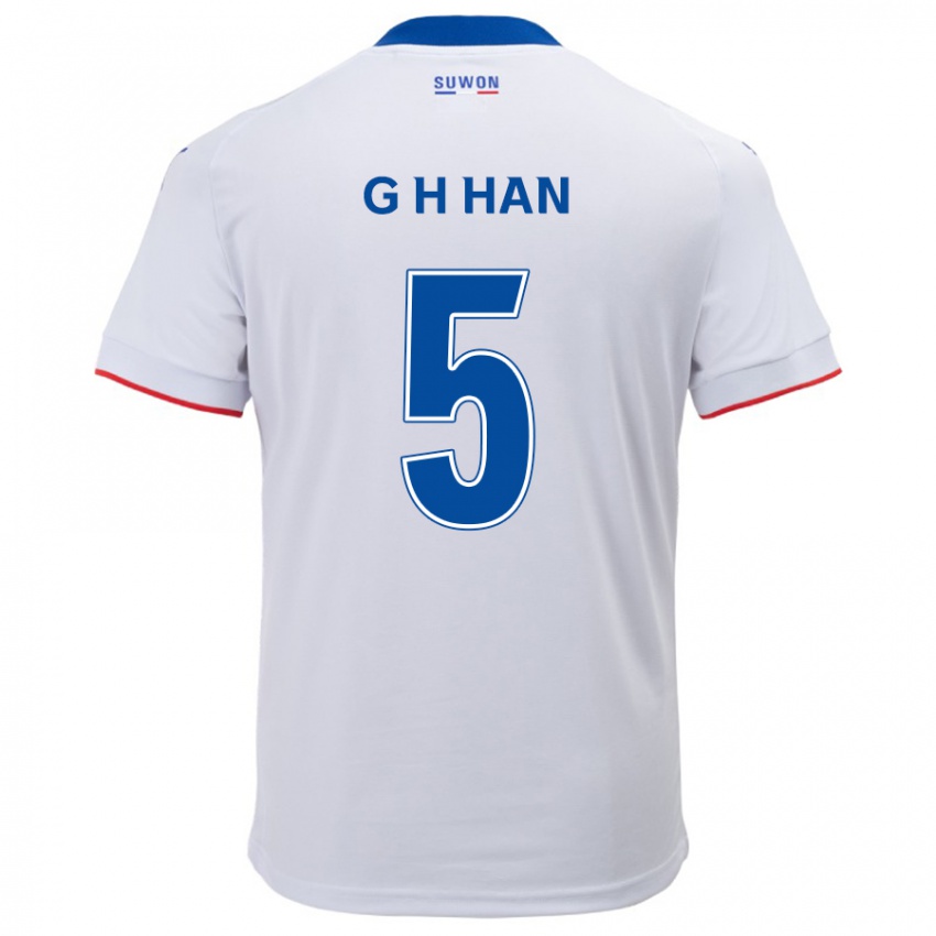 Hombre Camiseta Ho-Gang Han #5 Blanco Azul 2ª Equipación 2024/25 La Camisa