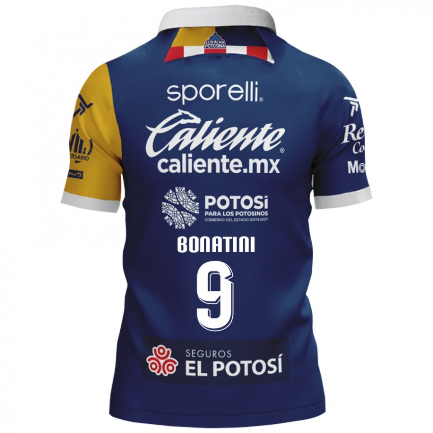 Hombre Camiseta Leo Bonatini #9 Azul Amarillo 2ª Equipación 2024/25 La Camisa