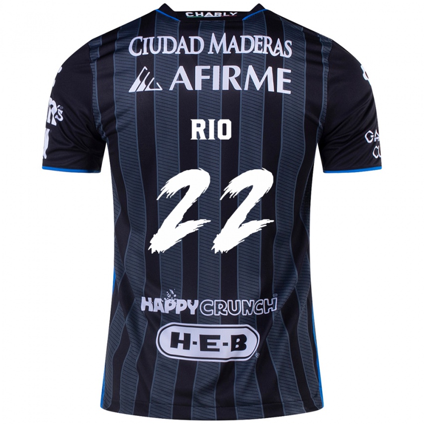 Hombre Camiseta Martín Rio #22 Blanco Negro 2ª Equipación 2024/25 La Camisa