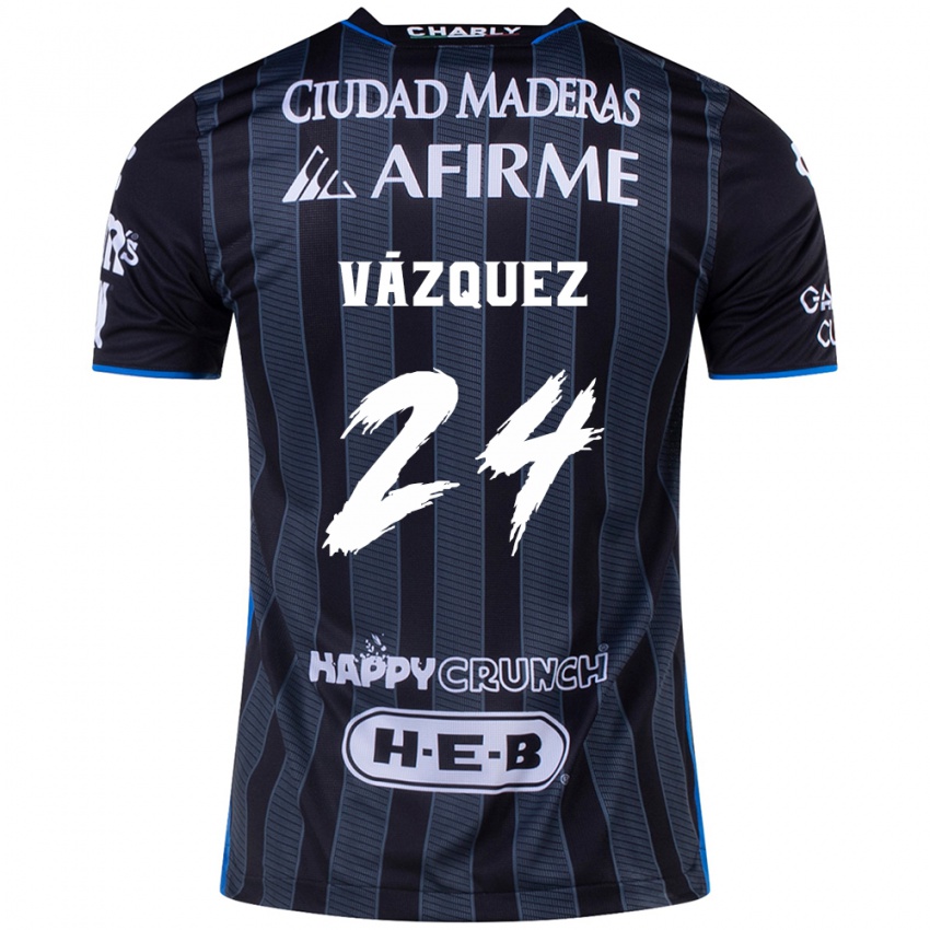 Hombre Camiseta Brayton Vázquez #24 Blanco Negro 2ª Equipación 2024/25 La Camisa