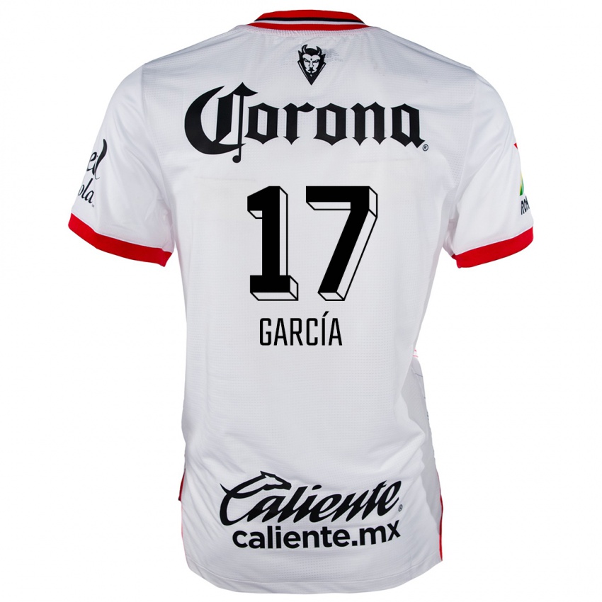 Hombre Camiseta Brian García #17 Blanco Rojo 2ª Equipación 2024/25 La Camisa