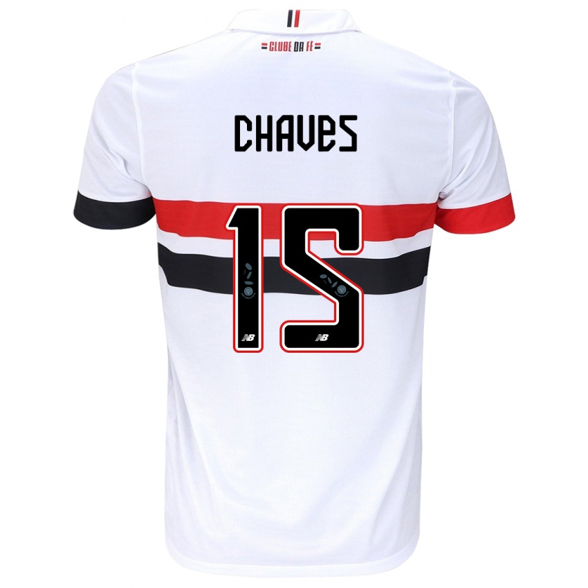 Mujer Camiseta Carol Chaves #15 Blanco Rojo Negro 1ª Equipación 2024/25 La Camisa