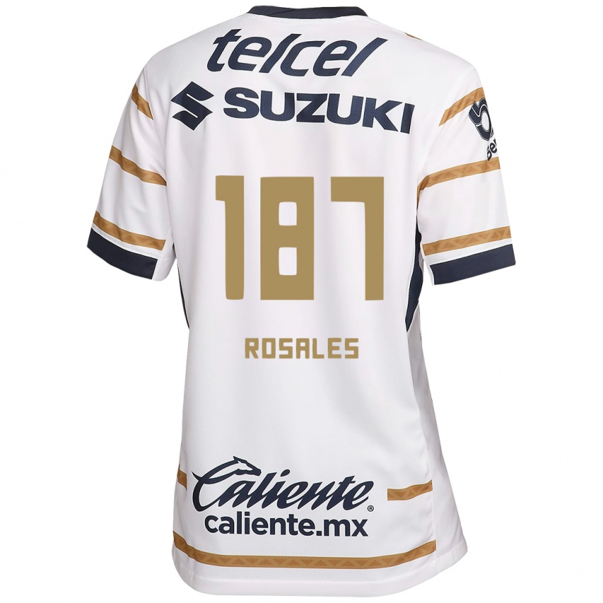 Mujer Camiseta Alonso Rosales #187 Obsidiana Blanca 1ª Equipación 2024/25 La Camisa