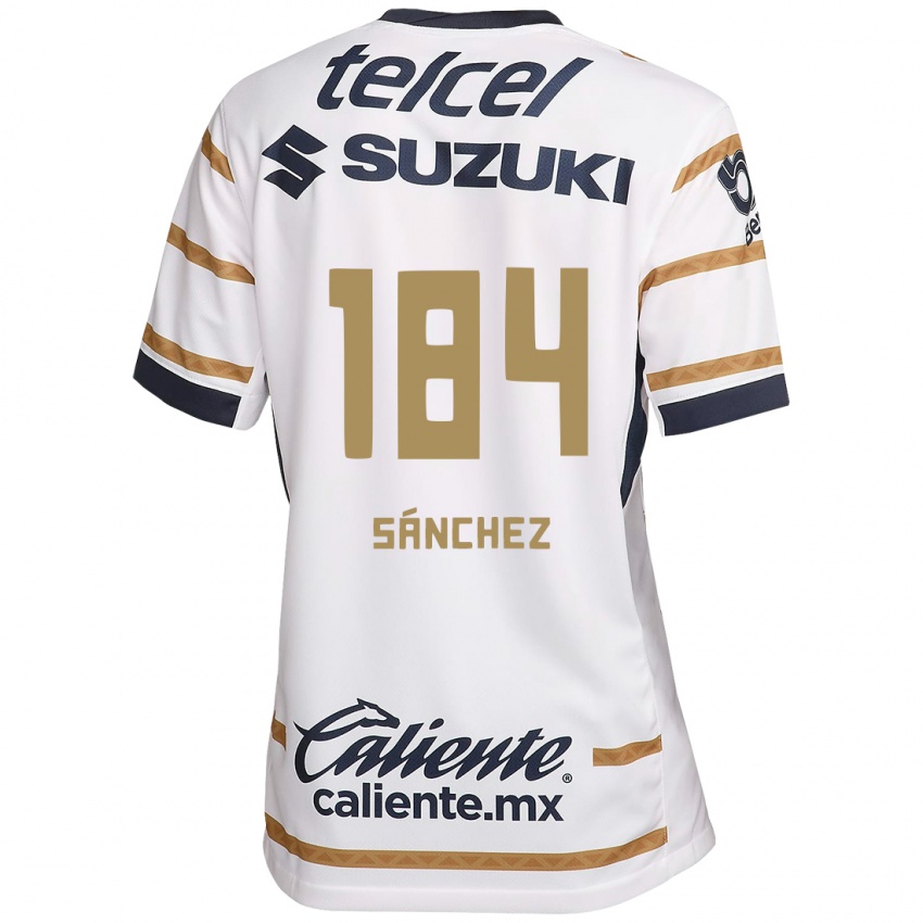 Mujer Camiseta Manuel Sánchez #184 Obsidiana Blanca 1ª Equipación 2024/25 La Camisa