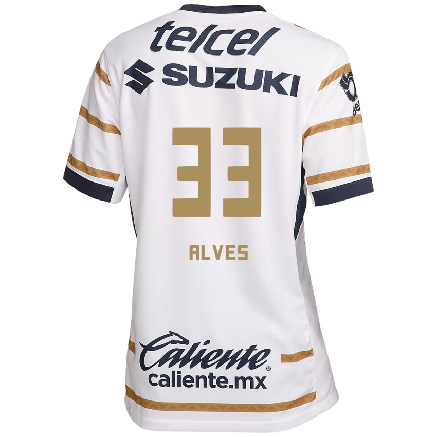 Mujer Camiseta Dani Alves #33 Obsidiana Blanca 1ª Equipación 2024/25 La Camisa