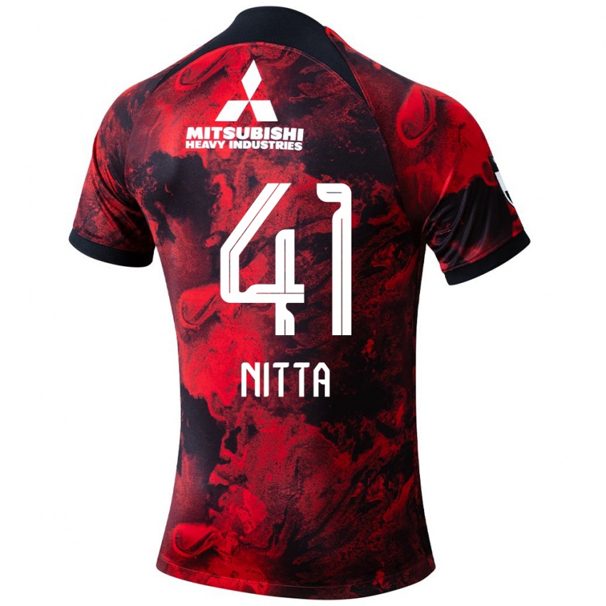 Mujer Camiseta Rio Nitta #41 Negro Rojo 1ª Equipación 2024/25 La Camisa