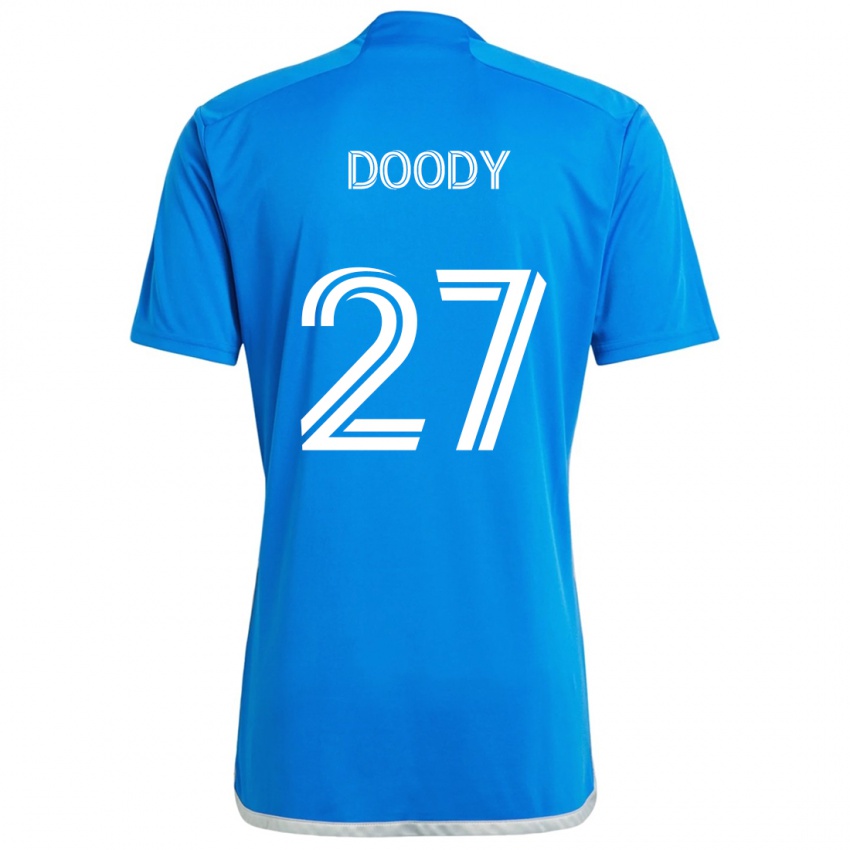 Mujer Camiseta Grayson Doody #27 Azul Blanco 1ª Equipación 2024/25 La Camisa