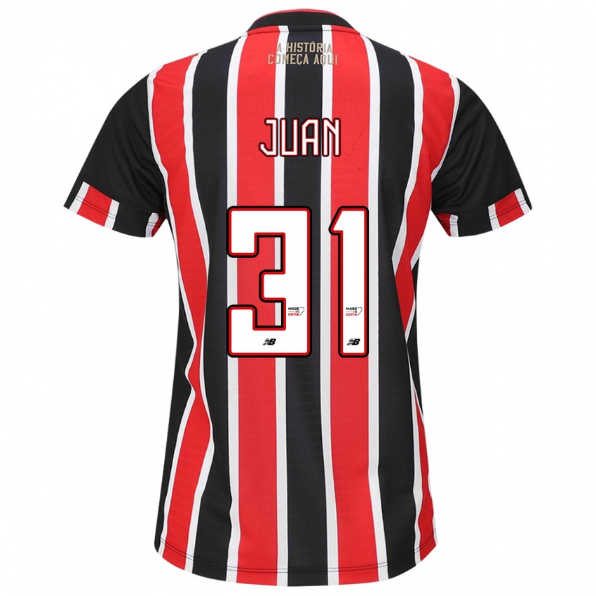 Mujer Camiseta Juan #31 Negro Rojo Blanco 2ª Equipación 2024/25 La Camisa