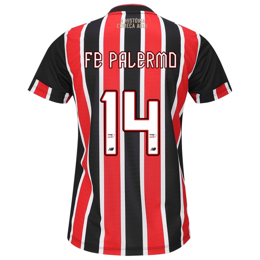 Mujer Camiseta Fe Palermo #14 Negro Rojo Blanco 2ª Equipación 2024/25 La Camisa