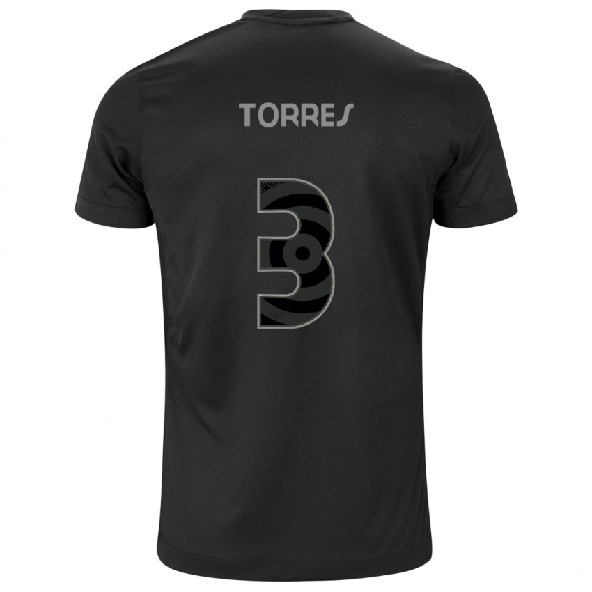 Mujer Camiseta Felix Torres #3 Negro 2ª Equipación 2024/25 La Camisa