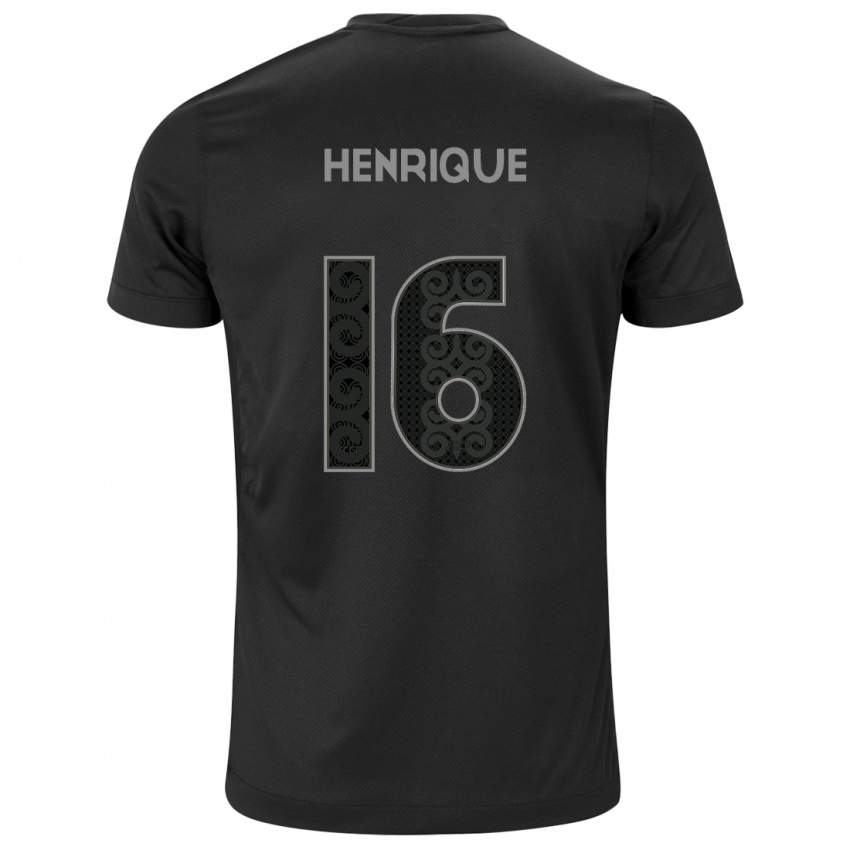 Mujer Camiseta Pedro Henrique #16 Negro 2ª Equipación 2024/25 La Camisa