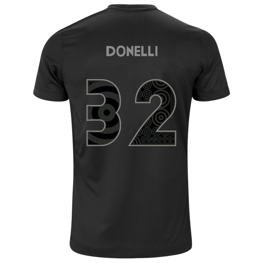 Mujer Camiseta Matheus Donelli #32 Negro 2ª Equipación 2024/25 La Camisa