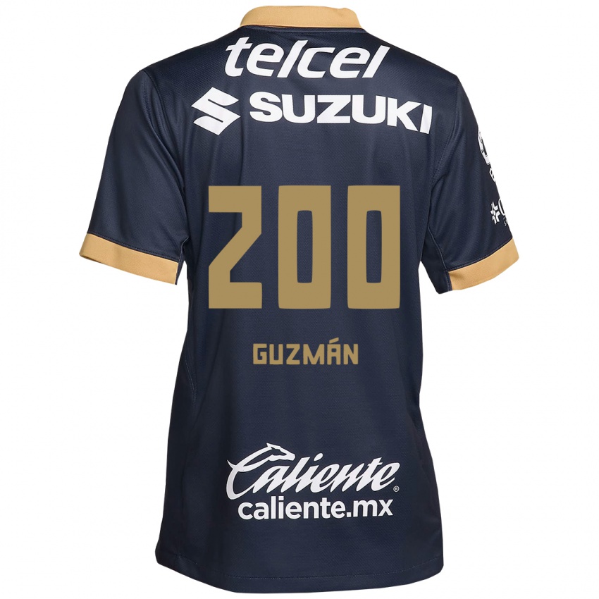 Mujer Camiseta Alan Guzmán #200 Obsidiana Dorada Blanca 2ª Equipación 2024/25 La Camisa