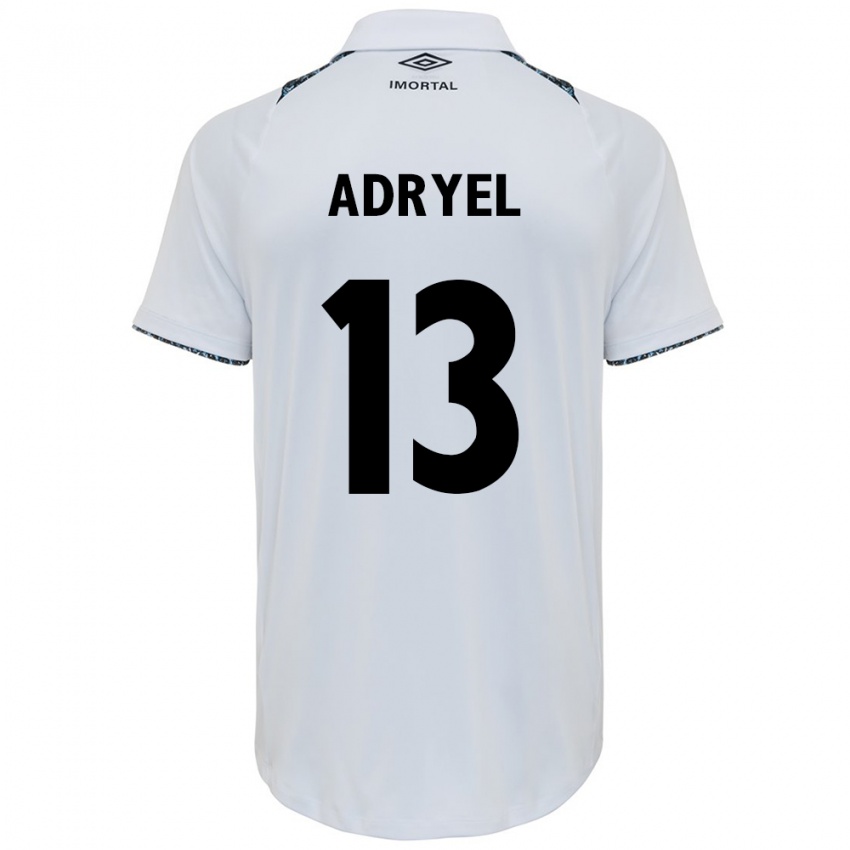 Mujer Camiseta Adryel #13 Blanco Azul 2ª Equipación 2024/25 La Camisa