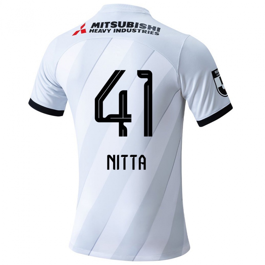 Mujer Camiseta Rio Nitta #41 Gris Blanco 2ª Equipación 2024/25 La Camisa