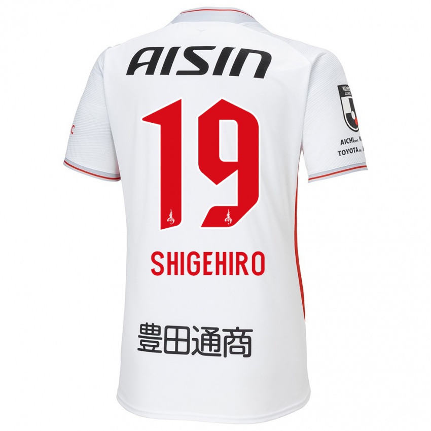 Mujer Camiseta Takuya Shigehiro #19 Blanco Amarillo Rojo 2ª Equipación 2024/25 La Camisa