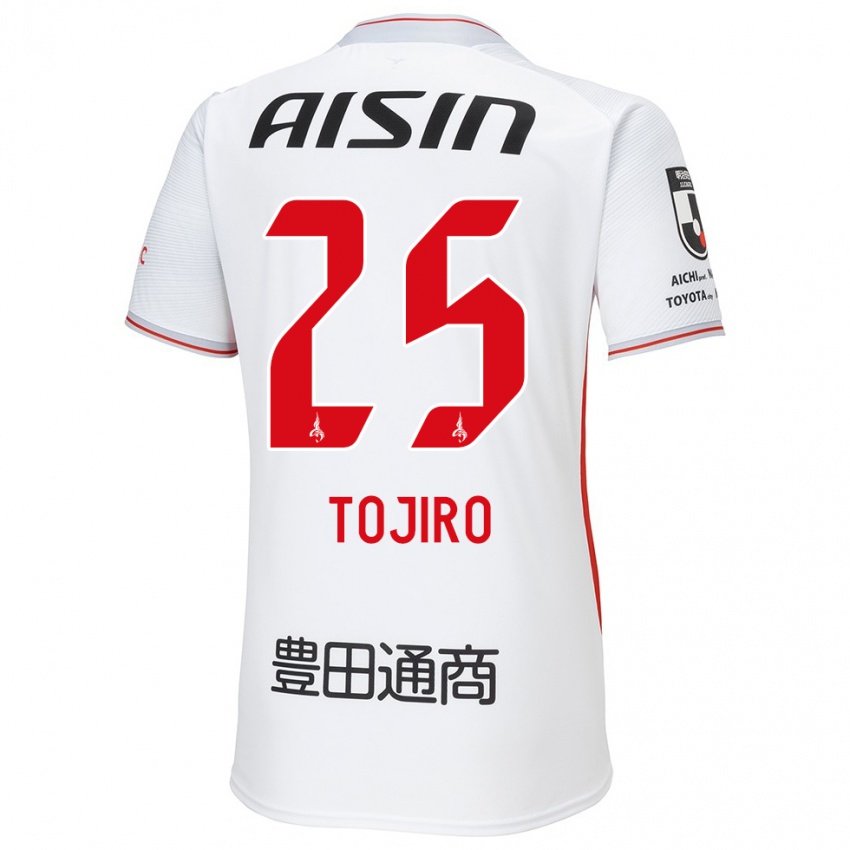 Mujer Camiseta Tojiro Kubo #25 Blanco Amarillo Rojo 2ª Equipación 2024/25 La Camisa