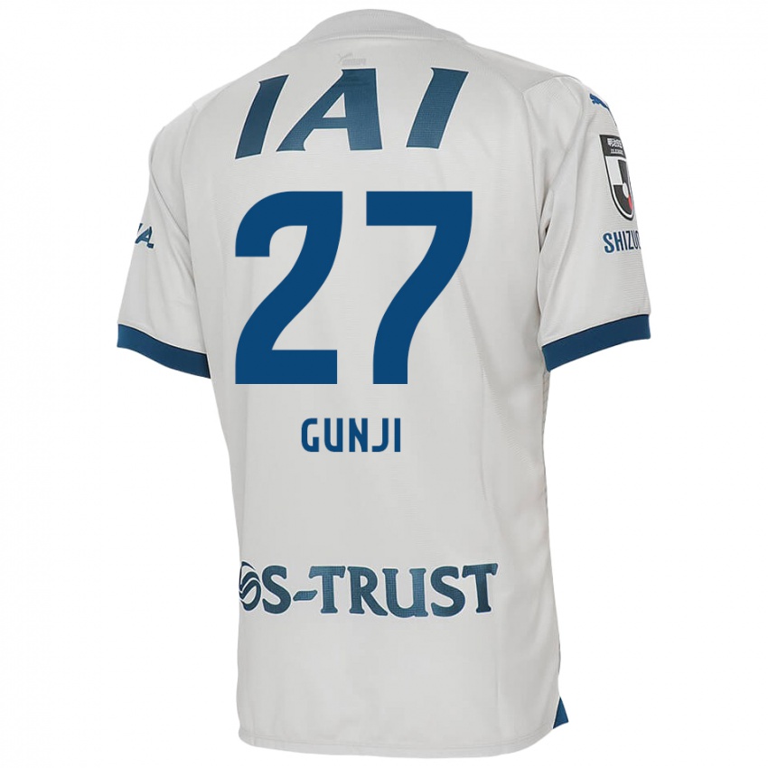 Mujer Camiseta Riku Gunji #27 Blanco Azul 2ª Equipación 2024/25 La Camisa