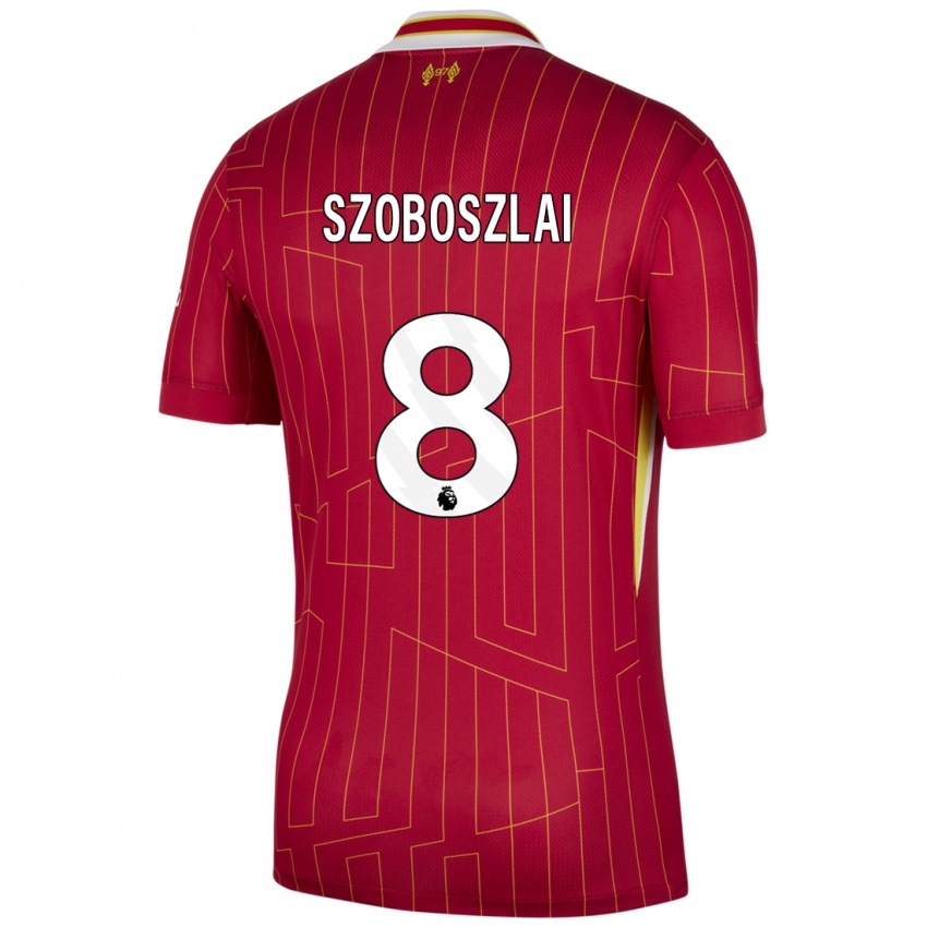 Niño Camiseta Dominik Szoboszlai #8 Rojo Amarillo Blanco 1ª Equipación 2024/25 La Camisa