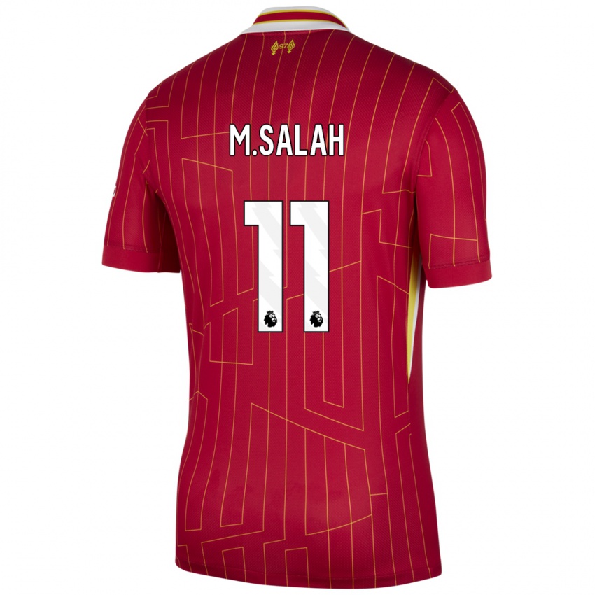 Niño Camiseta Mohamed Salah #11 Rojo Amarillo Blanco 1ª Equipación 2024/25 La Camisa