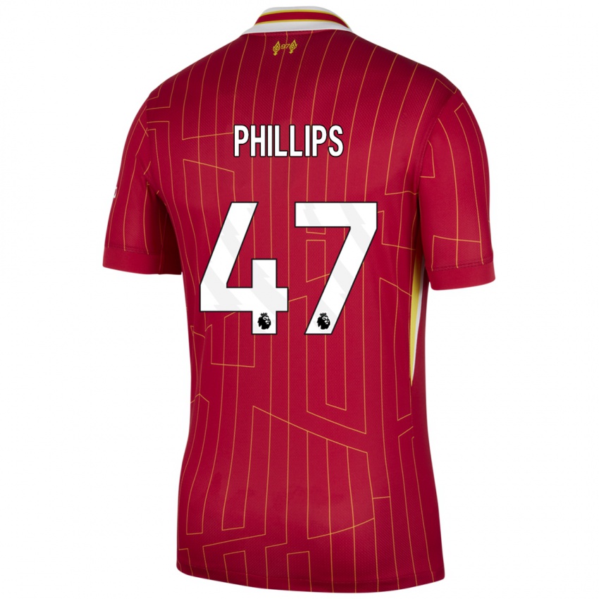 Niño Camiseta Nathaniel Phillips #47 Rojo Amarillo Blanco 1ª Equipación 2024/25 La Camisa