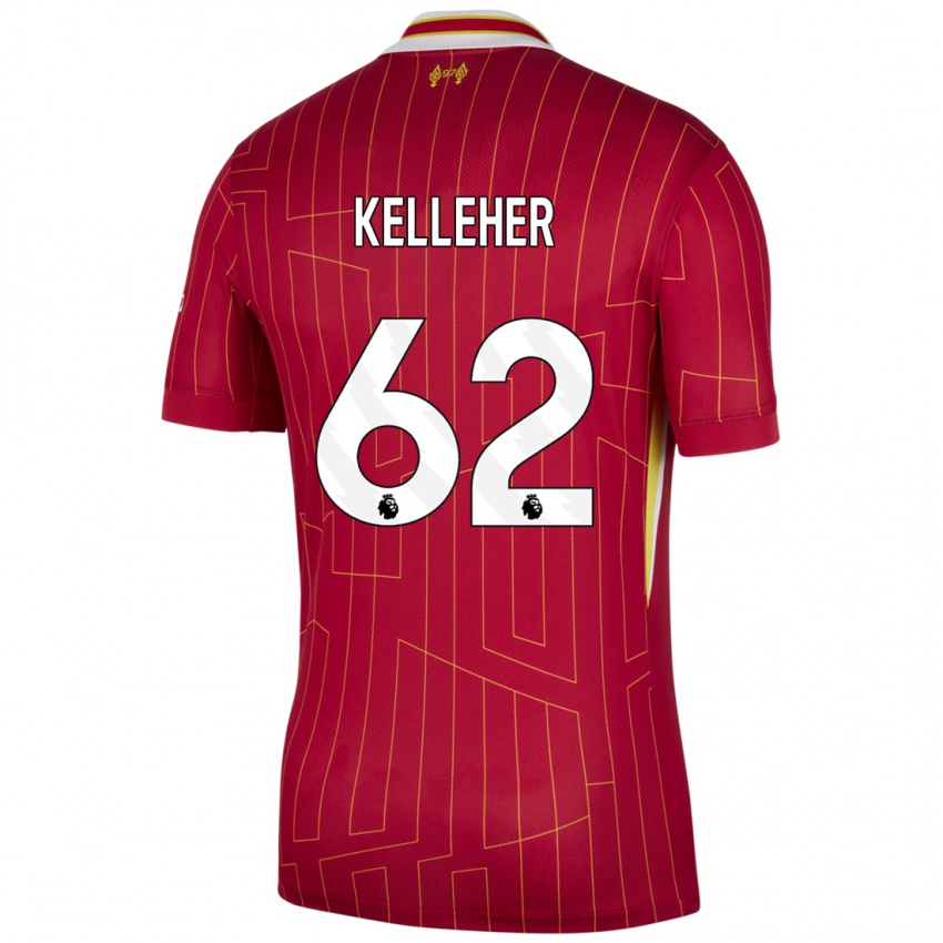 Niño Camiseta Caoimhin Kelleher #62 Rojo Amarillo Blanco 1ª Equipación 2024/25 La Camisa