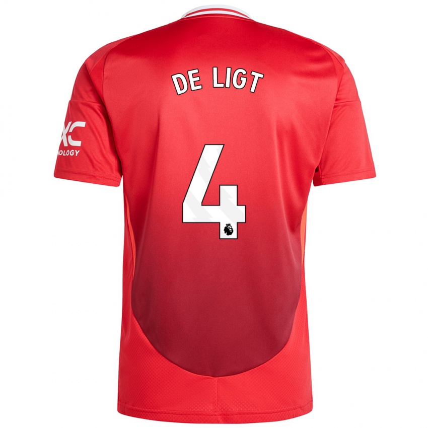 Niño Camiseta Matthijs De Ligt #4 Rojo Brillante 1ª Equipación 2024/25 La Camisa