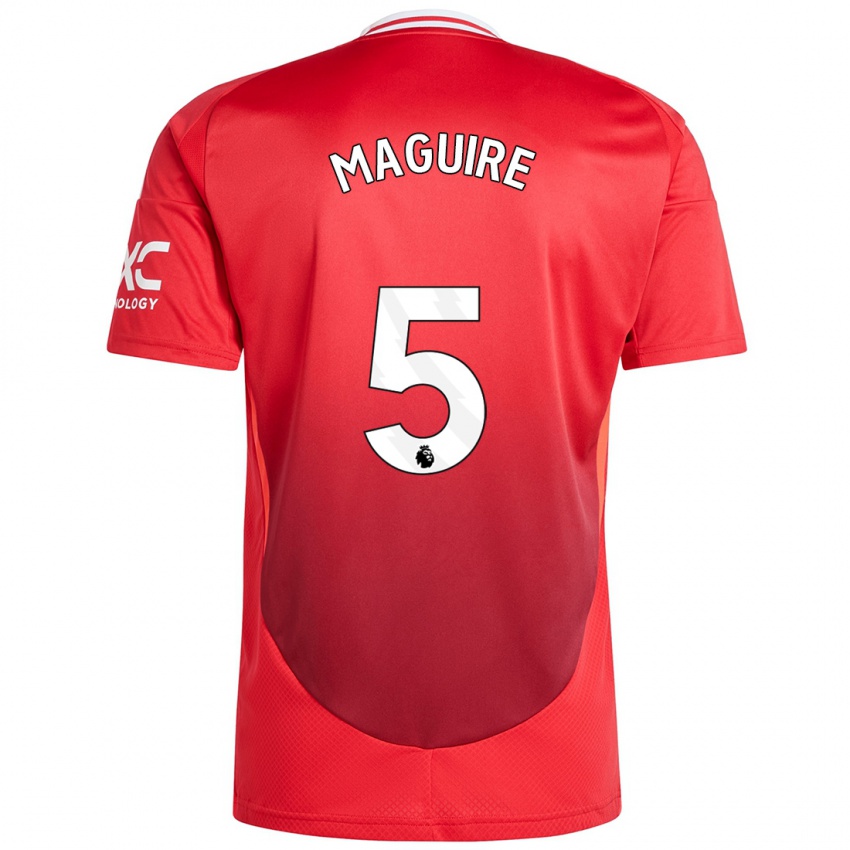 Niño Camiseta Harry Maguire #5 Rojo Brillante 1ª Equipación 2024/25 La Camisa