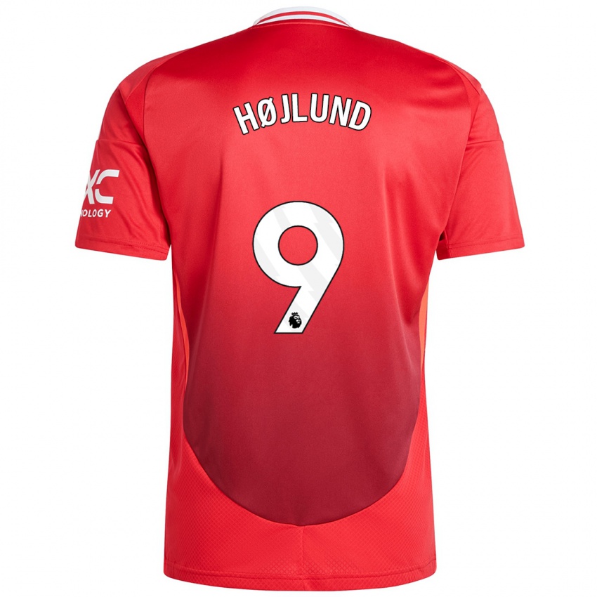 Niño Camiseta Rasmus Højlund #9 Rojo Brillante 1ª Equipación 2024/25 La Camisa