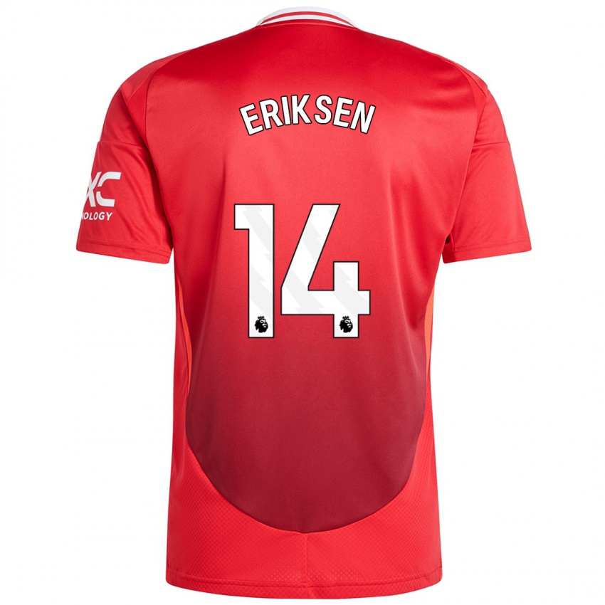 Niño Camiseta Christian Eriksen #14 Rojo Brillante 1ª Equipación 2024/25 La Camisa