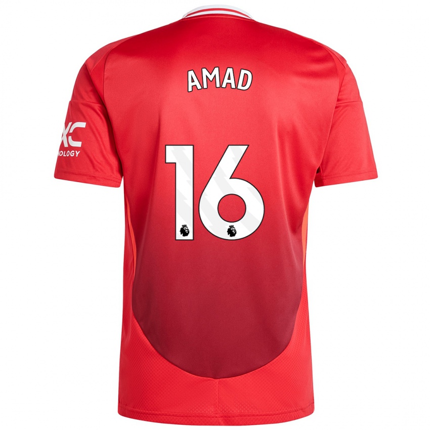 Niño Camiseta Amad Diallo #16 Rojo Brillante 1ª Equipación 2024/25 La Camisa