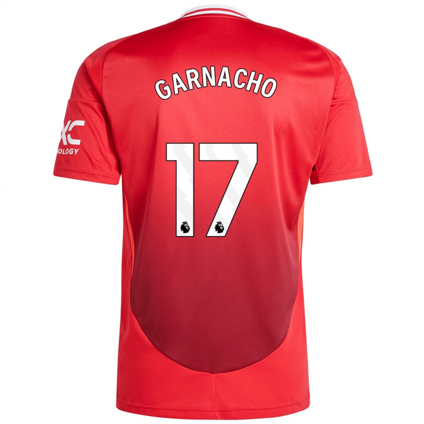 Niño Camiseta Alejandro Garnacho #17 Rojo Brillante 1ª Equipación 2024/25 La Camisa