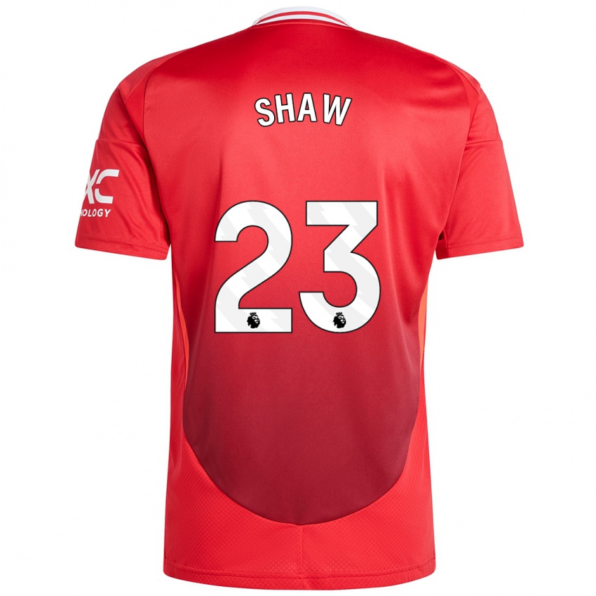 Niño Camiseta Luke Shaw #23 Rojo Brillante 1ª Equipación 2024/25 La Camisa