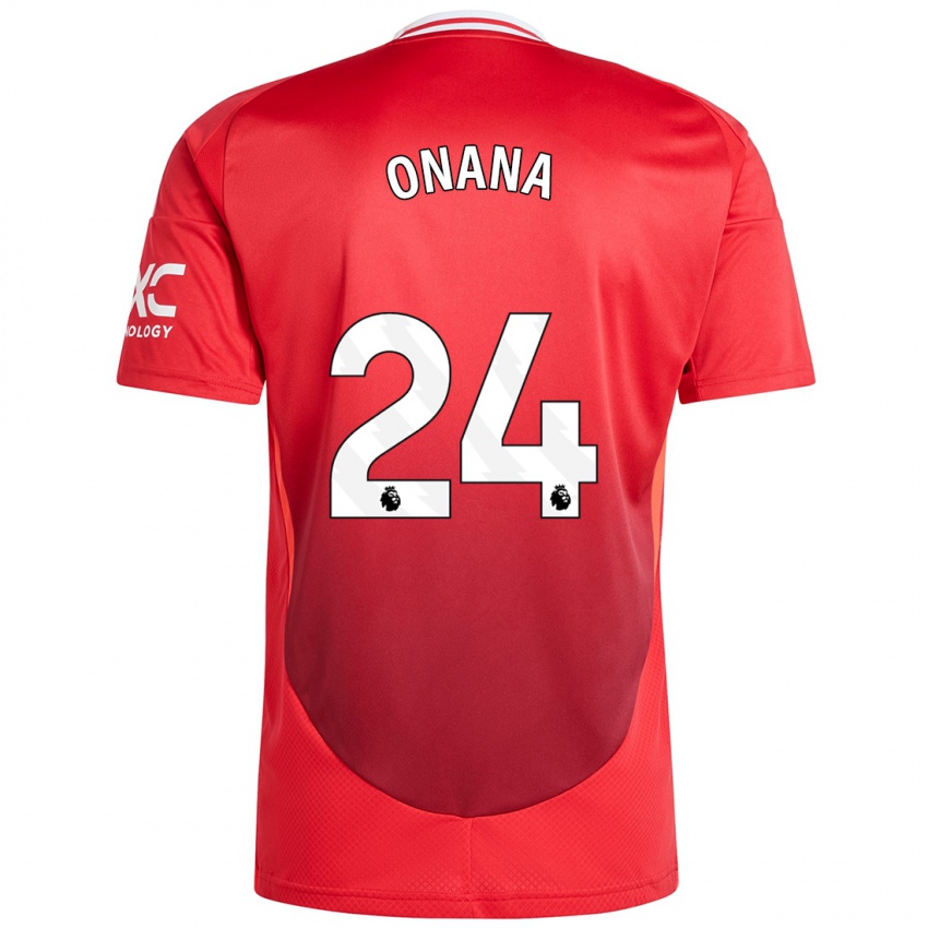 Niño Camiseta Andre Onana #24 Rojo Brillante 1ª Equipación 2024/25 La Camisa