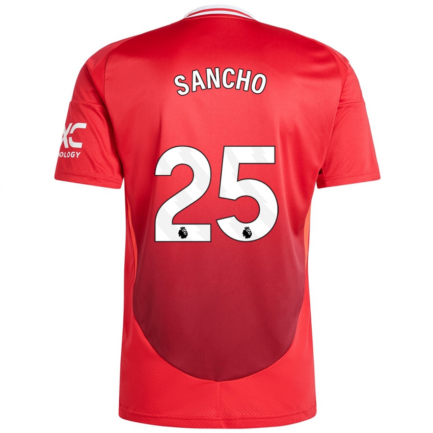 Niño Camiseta Jadon Sancho #25 Rojo Brillante 1ª Equipación 2024/25 La Camisa