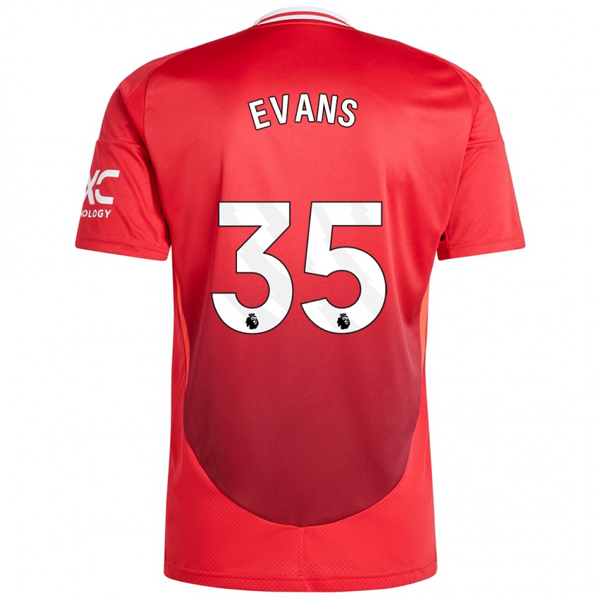 Niño Camiseta Jonny Evans #35 Rojo Brillante 1ª Equipación 2024/25 La Camisa