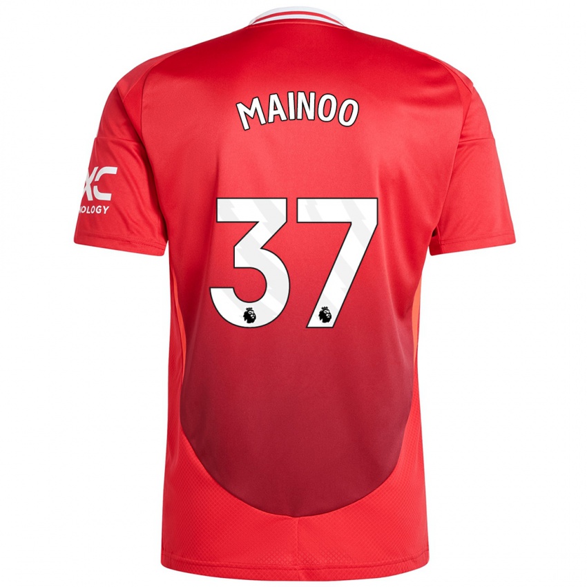 Niño Camiseta Kobbie Mainoo #37 Rojo Brillante 1ª Equipación 2024/25 La Camisa