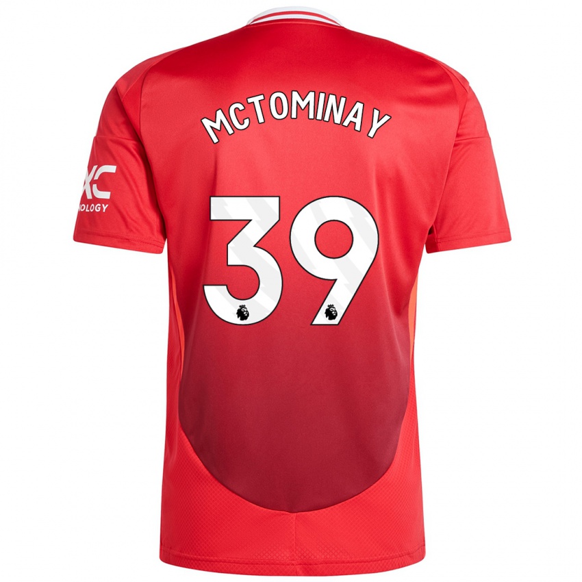 Niño Camiseta Scott Mctominay #39 Rojo Brillante 1ª Equipación 2024/25 La Camisa